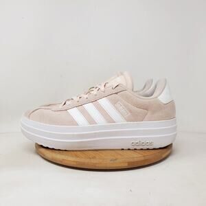 adidas VL Court Bold Shoes Womens 7.5 Pink Suede Platform Sneaker Lace Up